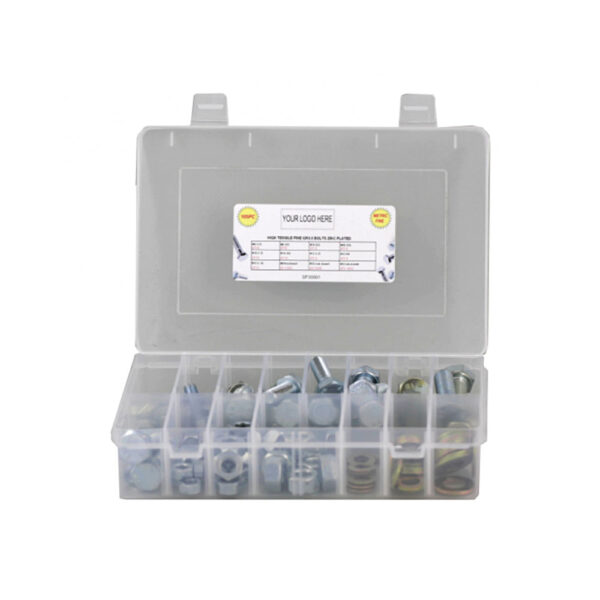 1495-Piece Class 10.9 Metric Hex Bolt, Nut & Washer Assortment – Zinc Plated Steel