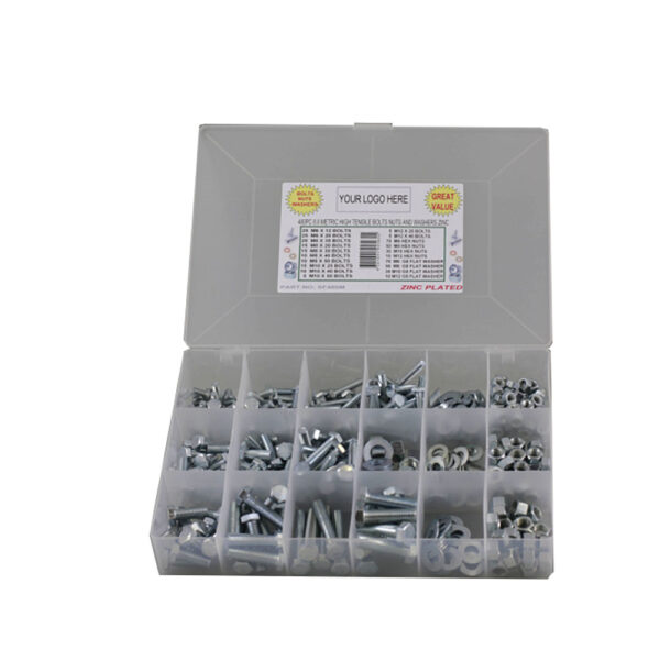 thumbnail image 2 of 1496 PC Metric Coarse Hex Head Cap Screw Assortment – Grade 8.8 Zinc Plated 2 of 4